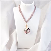 Necklace Artigianale Woman Collezione Prestige in Glass COLLANA PENDENTE ROSA - COLLANA PENDENTE ROSA